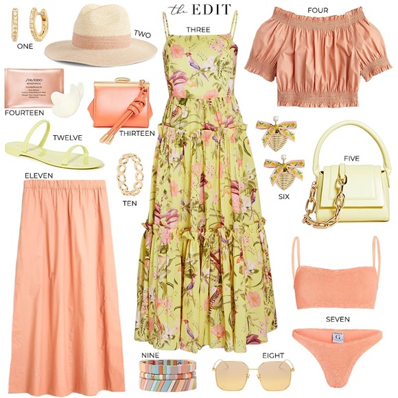 Cara Cara Midi Yellow Harbour Island Dress In Tropical Birds SMALL - Picture 7 of 16